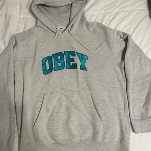 Obey Men's Grey Hoodie
